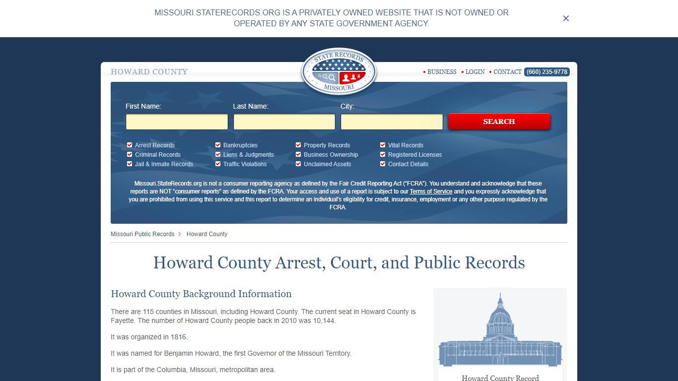 Howard County Arrest, Court, and Public Records