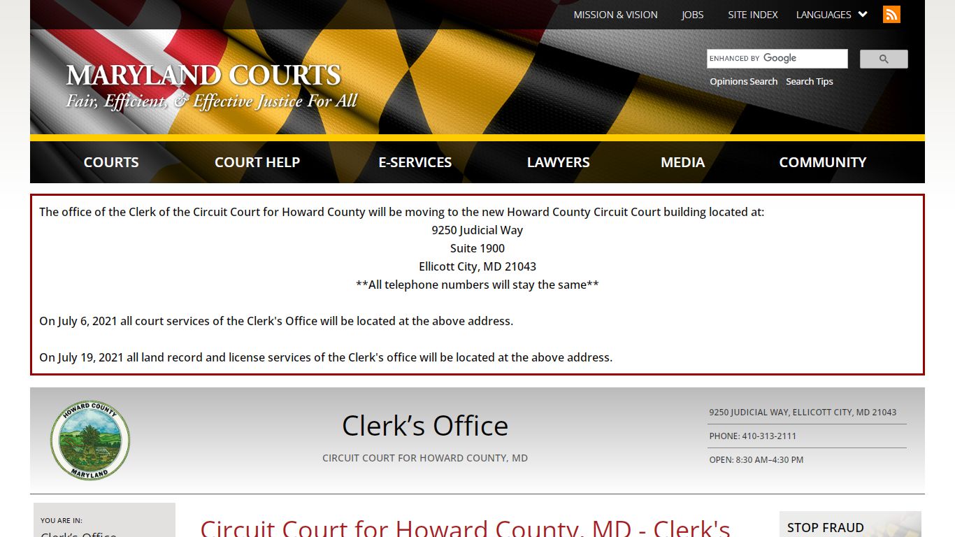 Circuit Court for Howard County, MD - Clerk's Office ...