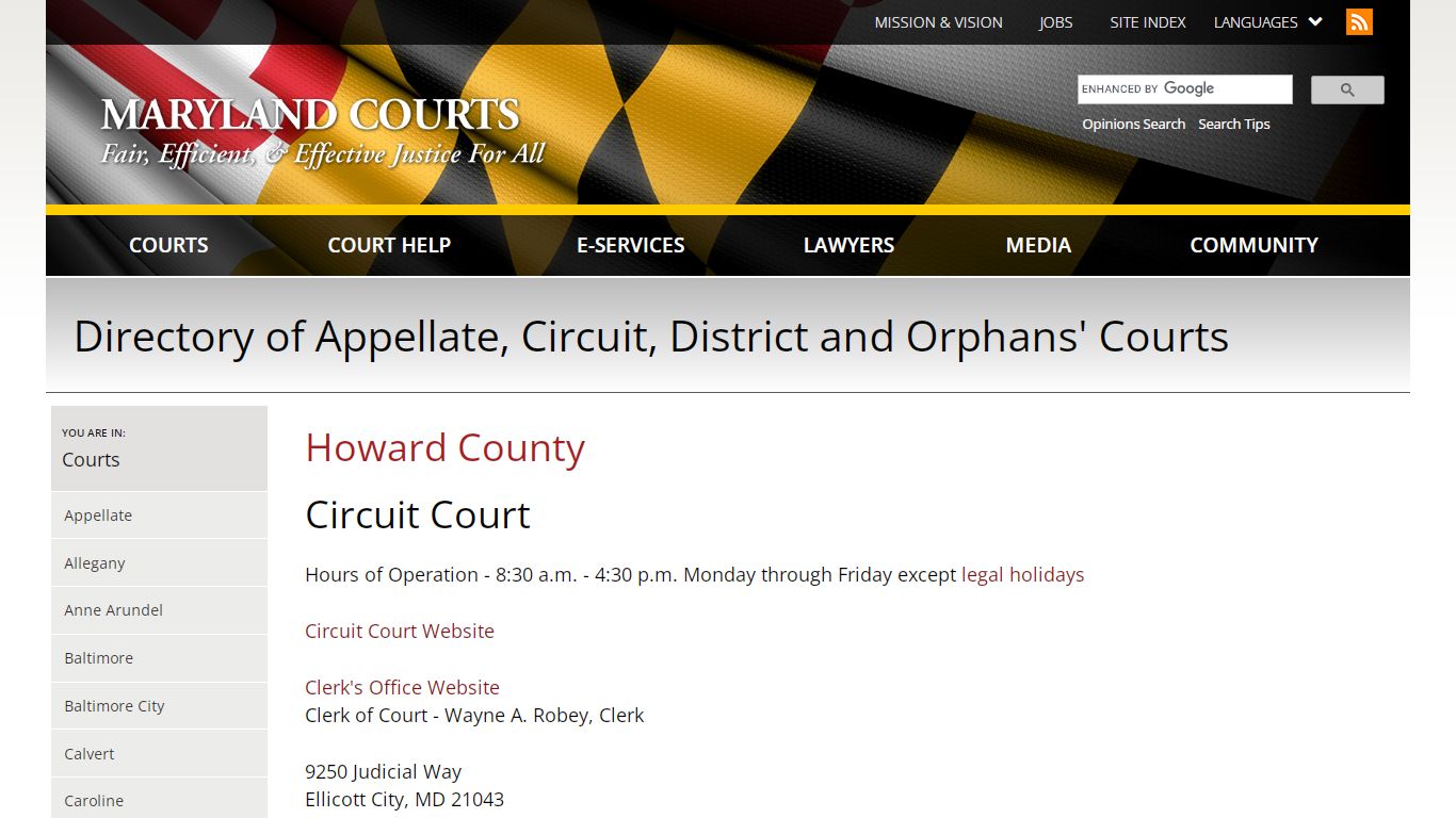 Howard County | Maryland Courts